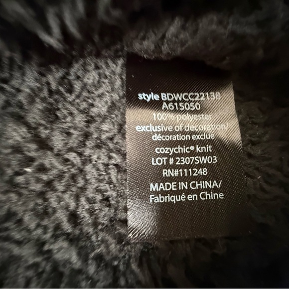 Barefoot Dreams Cozychic Chevron Rib Cardigan Women's Black Small 814 - Picture 3 of 3